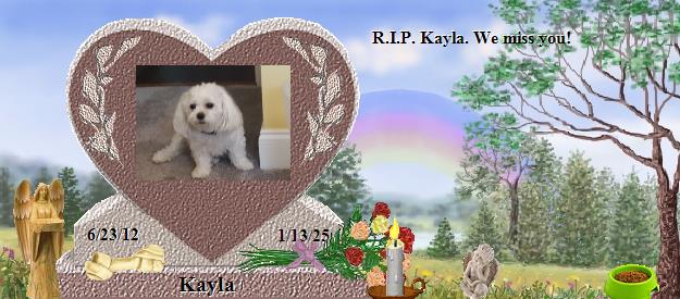 Kayla's Rainbow Bridge Pet Loss Memorial Residency Image
