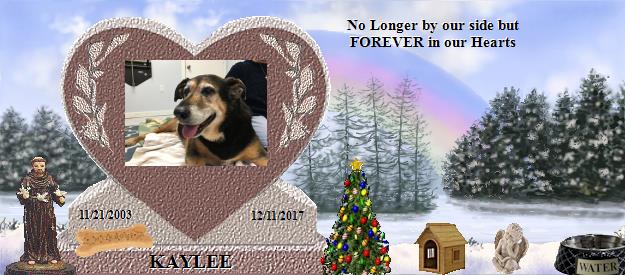 KAYLEE's Rainbow Bridge Pet Loss Memorial Residency Image