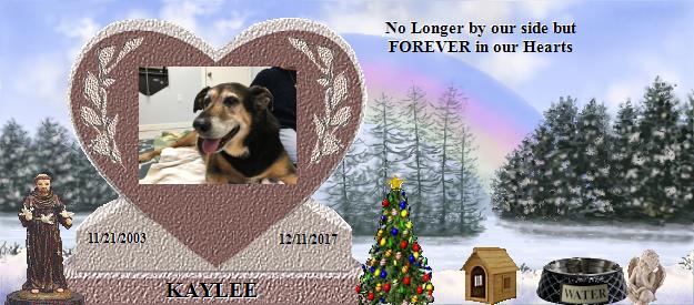 KAYLEE's Rainbow Bridge Pet Loss Memorial Residency Image