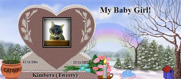 Kimbers (Tweety)'s Rainbow Bridge Pet Loss Memorial Residency Image