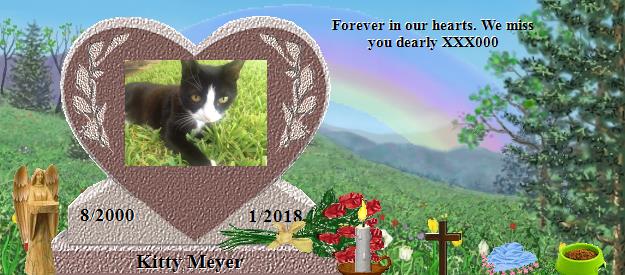 Kitty Meyer's Rainbow Bridge Pet Loss Memorial Residency Image