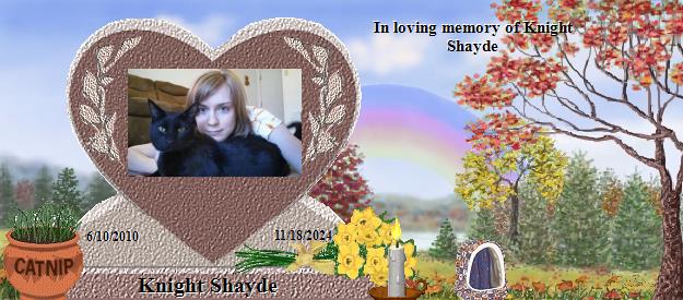 Knight Shayde's Rainbow Bridge Pet Loss Memorial Residency Image