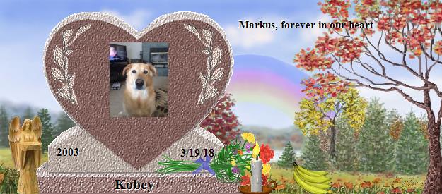 Kobey's Rainbow Bridge Pet Loss Memorial Residency Image