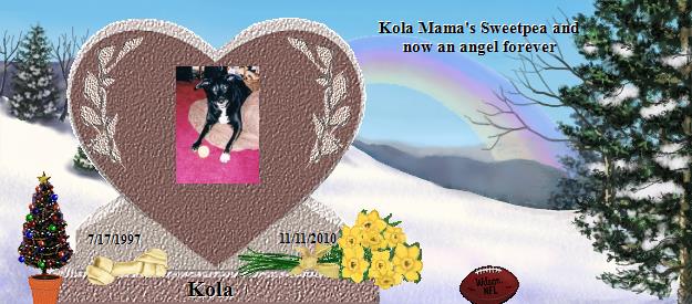 Kola's Rainbow Bridge Pet Loss Memorial Residency Image