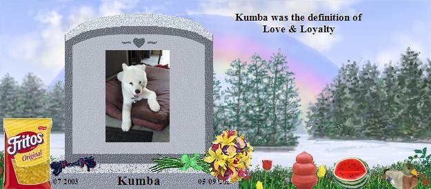 Kumba's Rainbow Bridge Pet Loss Memorial Residency Image