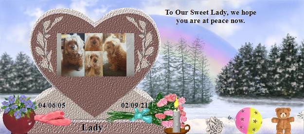 Lady's Rainbow Bridge Pet Loss Memorial Residency Image