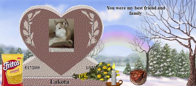 Lakota's Rainbow Bridge Pet Loss Memorial Residency Image