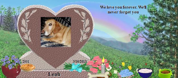 Leah's Rainbow Bridge Pet Loss Memorial Residency Image