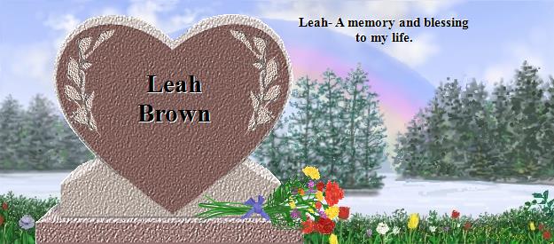 Leah Brown's Rainbow Bridge Pet Loss Memorial Residency Image