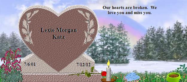 Lexie Morgan Katz's Rainbow Bridge Pet Loss Memorial Residency Image