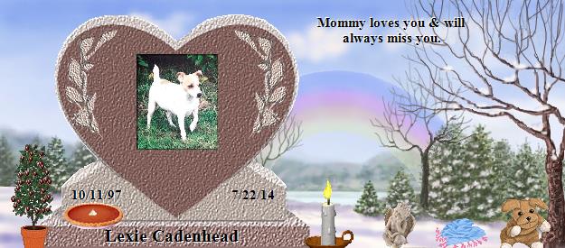 Lexie Cadenhead's Rainbow Bridge Pet Loss Memorial Residency Image