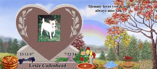 Lexie Cadenhead's Rainbow Bridge Pet Loss Memorial Residency Image