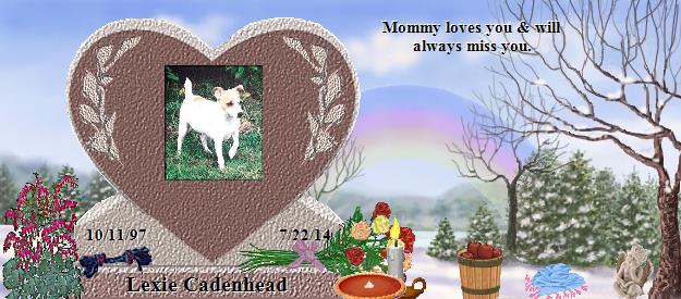 Lexie Cadenhead's Rainbow Bridge Pet Loss Memorial Residency Image