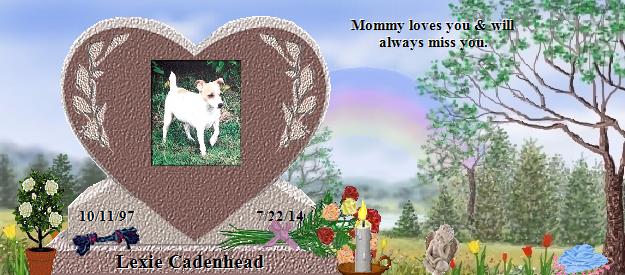 Lexie Cadenhead's Rainbow Bridge Pet Loss Memorial Residency Image