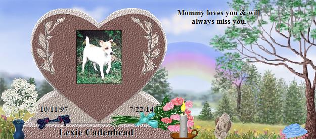 Lexie Cadenhead's Rainbow Bridge Pet Loss Memorial Residency Image