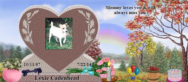 Lexie Cadenhead's Rainbow Bridge Pet Loss Memorial Residency Image