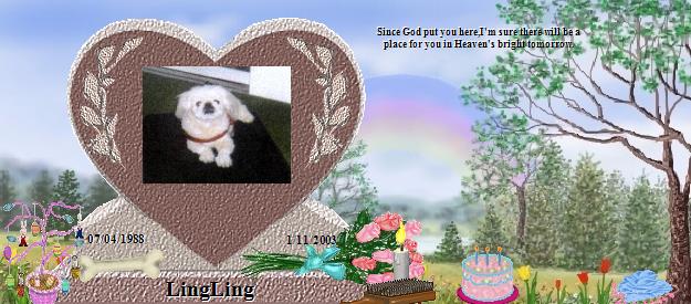 LingLing's Rainbow Bridge Pet Loss Memorial Residency Image