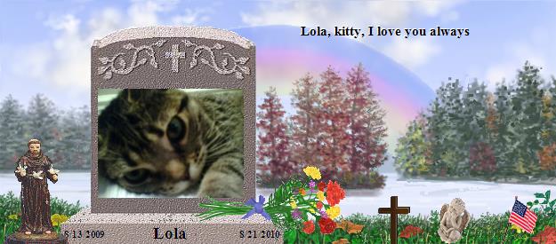 Lola's Rainbow Bridge Pet Loss Memorial Residency Image