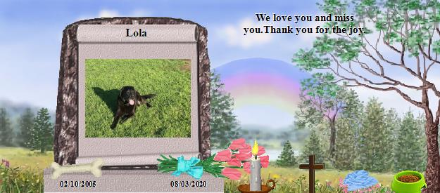 Lola's Rainbow Bridge Pet Loss Memorial Residency Image