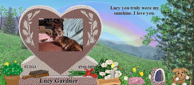 Lucy Gardner's Rainbow Bridge Pet Loss Memorial Residency Image