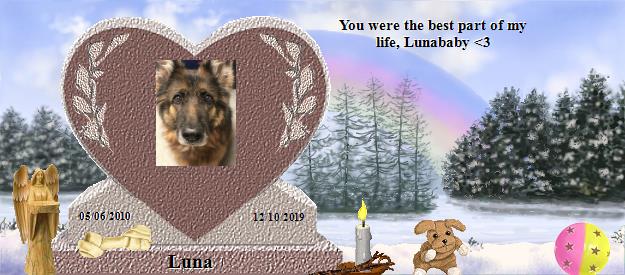 Luna's Rainbow Bridge Pet Loss Memorial Residency Image