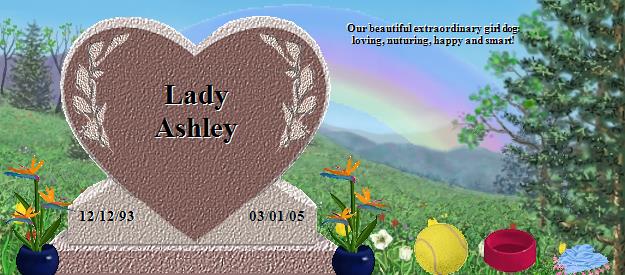 Lady Ashley's Rainbow Bridge Pet Loss Memorial Residency Image