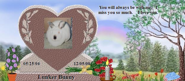 Lunker Bunny's Rainbow Bridge Pet Loss Memorial Residency Image