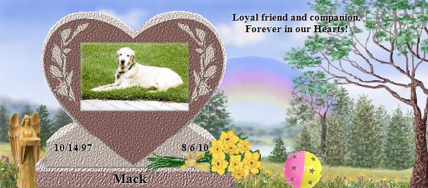 Mack's Rainbow Bridge Pet Loss Memorial Residency Image