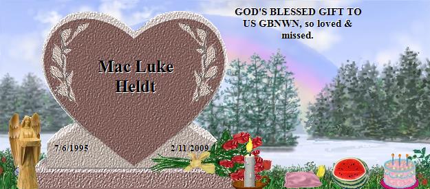 Mac Luke Heldt's Rainbow Bridge Pet Loss Memorial Residency Image