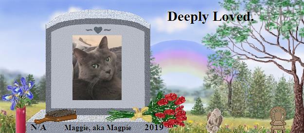 Maggie, aka Magpie's Rainbow Bridge Pet Loss Memorial Residency Image
