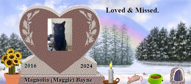 Magnolia (Maggie) Bayne's Rainbow Bridge Pet Loss Memorial Residency Image