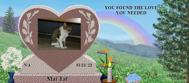 Mai Tai's Rainbow Bridge Pet Loss Memorial Residency Image