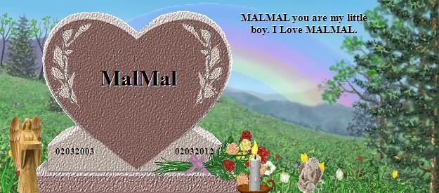 MalMal's Rainbow Bridge Pet Loss Memorial Residency Image
