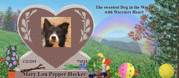 Mary Lou Pepper Hecker's Rainbow Bridge Pet Loss Memorial Residency Image