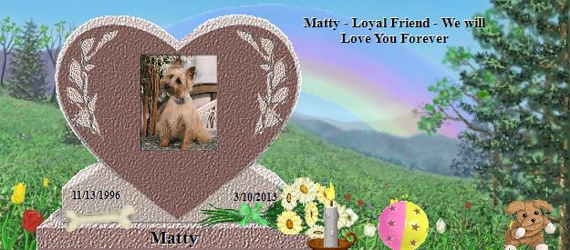 Matty's Rainbow Bridge Pet Loss Memorial Residency Image