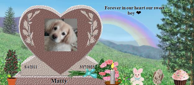 Matty's Rainbow Bridge Pet Loss Memorial Residency Image