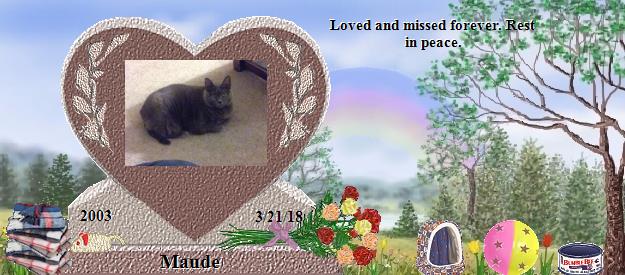 Maude's Rainbow Bridge Pet Loss Memorial Residency Image