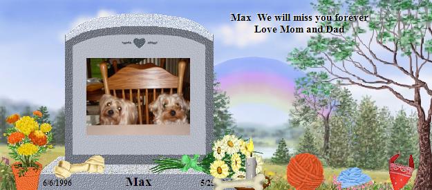 Max's Rainbow Bridge Pet Loss Memorial Residency Image