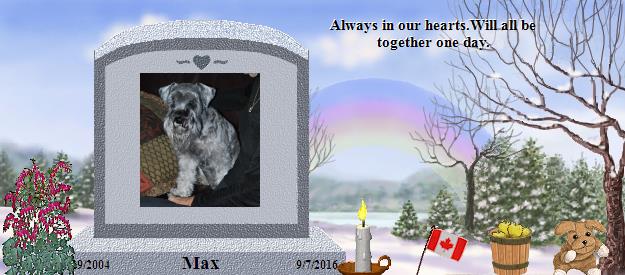 Max's Rainbow Bridge Pet Loss Memorial Residency Image