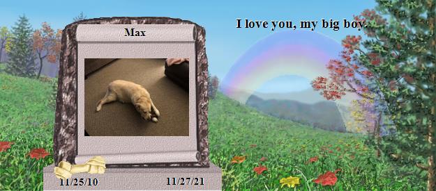 Max's Rainbow Bridge Pet Loss Memorial Residency Image