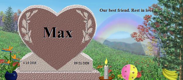 Max's Rainbow Bridge Pet Loss Memorial Residency Image