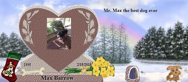 Max Barrow's Rainbow Bridge Pet Loss Memorial Residency Image