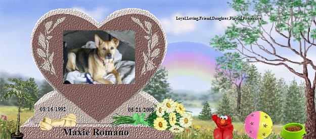 Maxie Romano's Rainbow Bridge Pet Loss Memorial Residency Image