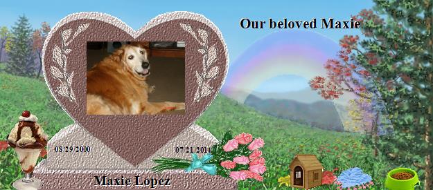 Maxie Lopez's Rainbow Bridge Pet Loss Memorial Residency Image