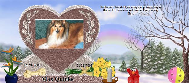 Max Quirke's Rainbow Bridge Pet Loss Memorial Residency Image