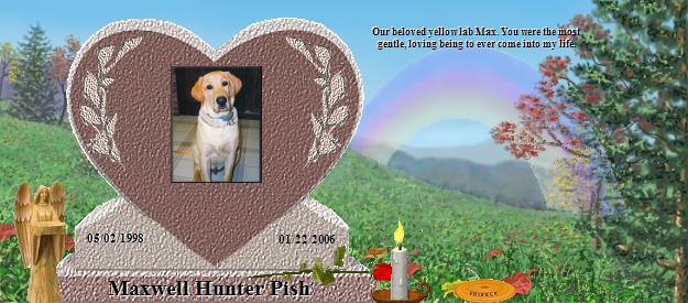 Maxwell Hunter Pish's Rainbow Bridge Pet Loss Memorial Residency Image