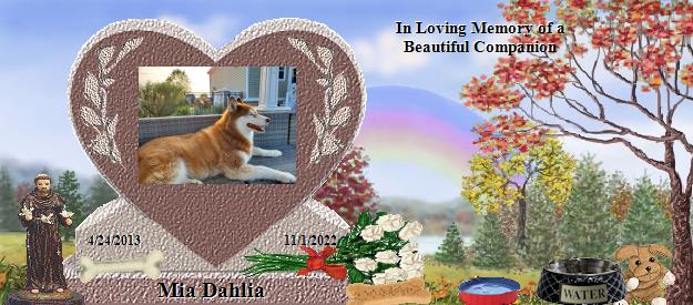 Mia Dahlia's Rainbow Bridge Pet Loss Memorial Residency Image
