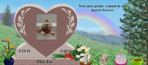 Mia Joy's Rainbow Bridge Pet Loss Memorial Residency Image