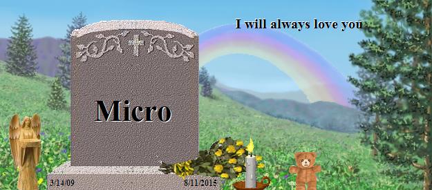 Micro's Rainbow Bridge Pet Loss Memorial Residency Image