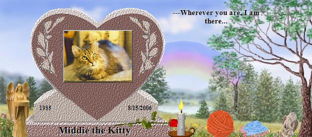 Middie the Kitty's Rainbow Bridge Pet Loss Memorial Residency Image